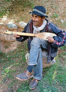 Stupid farmer plays Mandoline near Tineghir