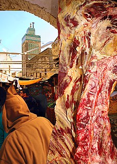Fleischmarkt in den Souks von Fez