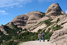 Hiking on pilgrim mount Montserrat