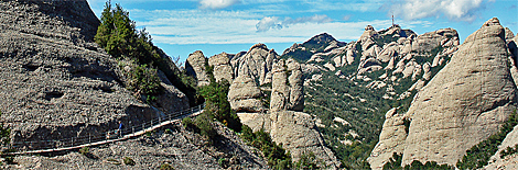 Hiking trail on mount Montserrat