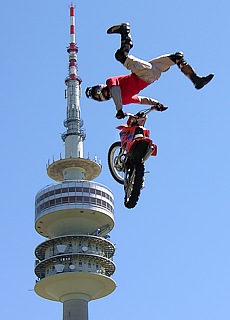 Freestyle Motocross infront of Olympia Tower