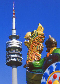 Olympia tower with spring festival