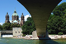 River Isar at Folksbath near German Museum