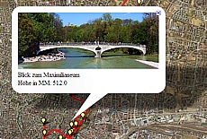 GPS-Track of the white-blue bike ride along the river Isar