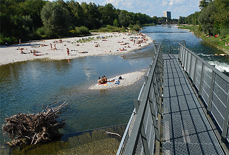 Marienbridge over river Isar