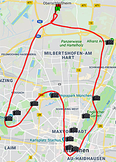 GPS Track Zeppelin Abend Flug ber Mnchen