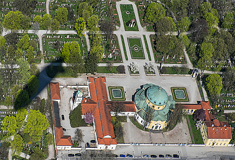 West cemetery at birds-eye view
