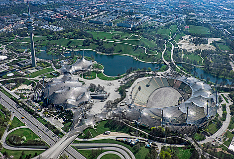 Olympiapark with Olympia Tower and tentroof