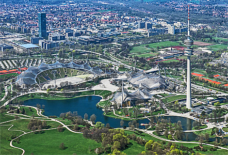 Olympiapark with Olympia Tower and O2 Tower