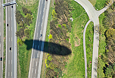 Zeppelin shadow on the highway A99