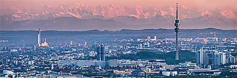 Alpenglhen, Blick von Norden auf die Alpenkette