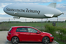 Zeppelin Start und Golf GTI