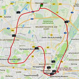 GPS Track Zeppelin Sunset Flight above Munich