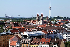 Lookout from Spaten Brewery to Munich north
