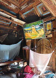 Sleepingroom in a Teakwood Monastery