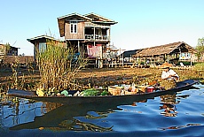 Waterstreets on lake Inle