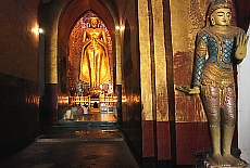 Golden Buddha inside Ananda Temple