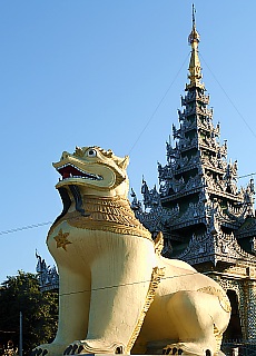 Temple lions in Mandalay