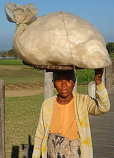 Farmer woman on U-Bein Bridge