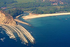 Airshot of Ngapali beach at Silver Beach Hotel