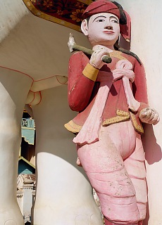 Not Youth Free elephant in front of Thanboddhay Pagoda in Monywa