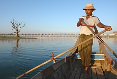 Sculler near U-Bein Bridge