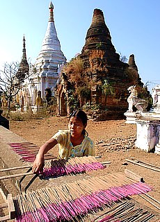 Incense sticks factory near Pyay