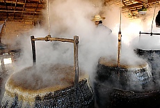 Steaming suggar boiler in the ancient suggarcane mill