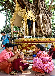 Novice monk gets shaved skinhead