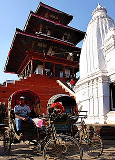 Rickshaw driver at Durbar Square in Kathmandu