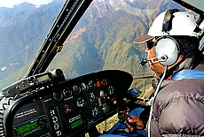 Helicopter flight from Syangboche to Lukla