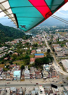 Ultralight flight above Pokhara