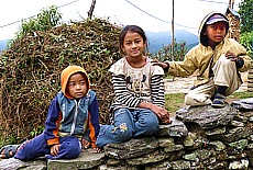 Playing children in Nepalese village