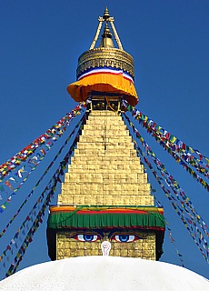 Four-faced Bodnath temple in Kathmandu