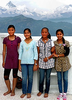 Nepali High School Girls at World Peace Stupa