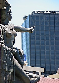 Busty statue in Downtown Wellinton