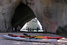 Paddel boats at Cathedral Cove