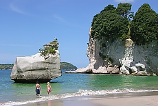 Bathing fun at Cathedral Cove