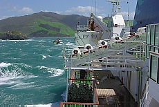 Interislander ferry boat at Marlborough Sound