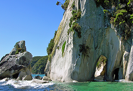 Bizarre rock formations in the Abel Tasman National Park