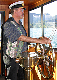 Hobby steamship captain on the Earnslaw