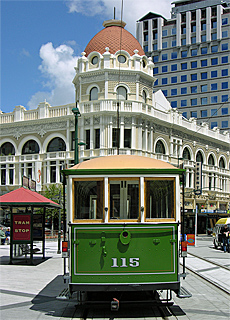 Christchurch nostalgic tramway at Cathedral Square