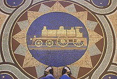 Locomotive Mosaik in Central Station of Dunedin