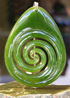 Jade jewel in Maori design