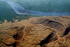 Airshot of the river Nile in Upper Egypt