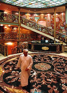 Luxury lobby in hotelship on the river Nile