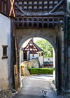 Falltor in der Burg Harburg