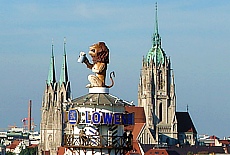 Loewenbraeu Lion at Pauls church in Munich