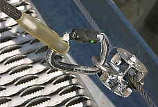 Safety rope mit karabiner hook and leading tightrope