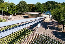 Strong tow cables hold the Pylons of Olympia tentroof